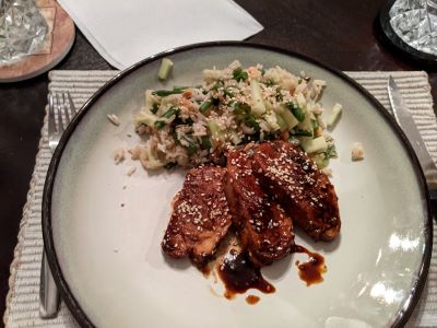 Hoisin Glazed Pork Tenderloin with Asian-Inspired Salad-1